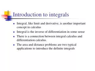 Introduction to integrals