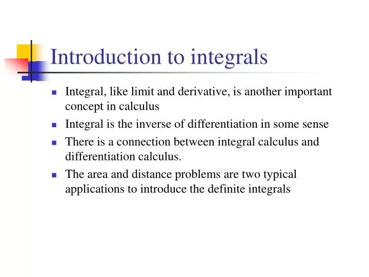 introduction to integrals