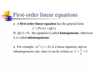 First-order linear equations
