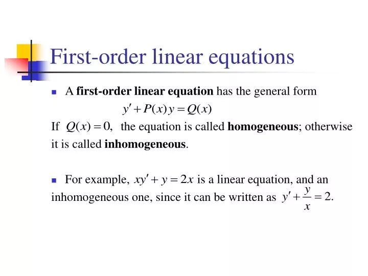 first order linear equations