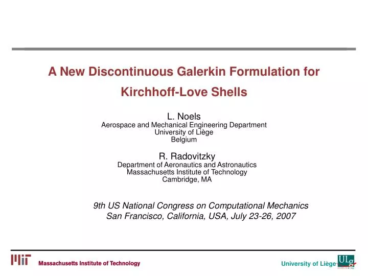 a new discontinuous galerkin formulation for kirchhoff love shells