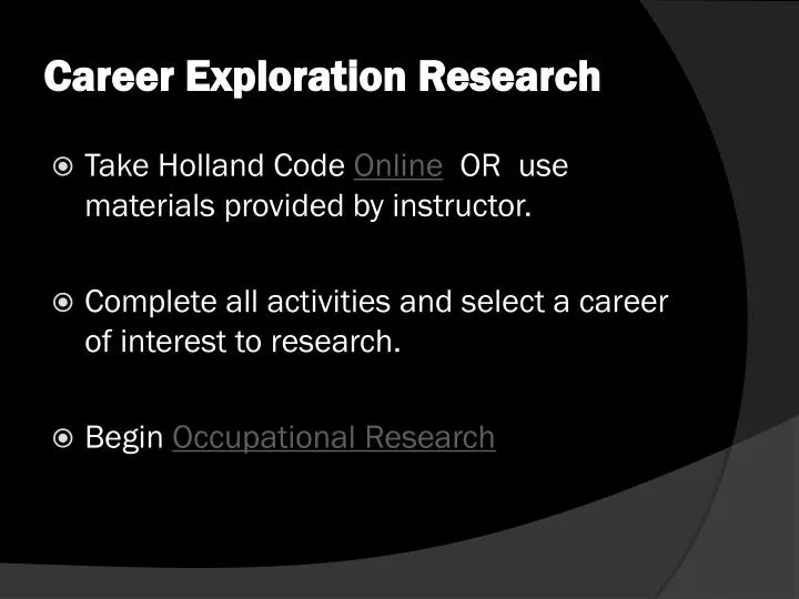 career exploration research