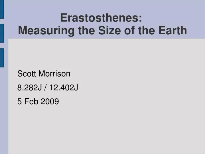 erastosthenes measuring the size of the earth