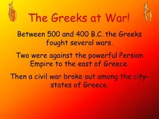 the greeks at war