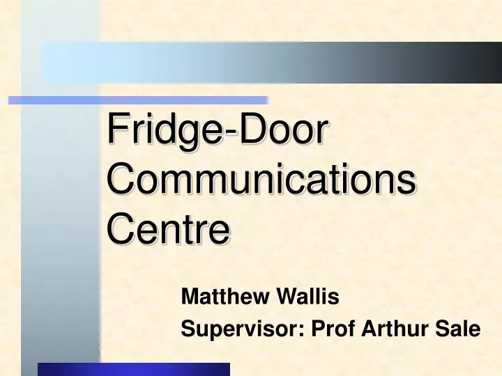 matthew wallis supervisor prof arthur sale