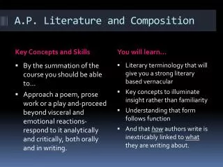 A.P. Literature and Composition