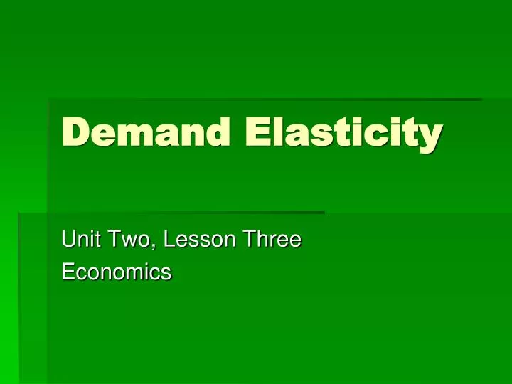 demand elasticity