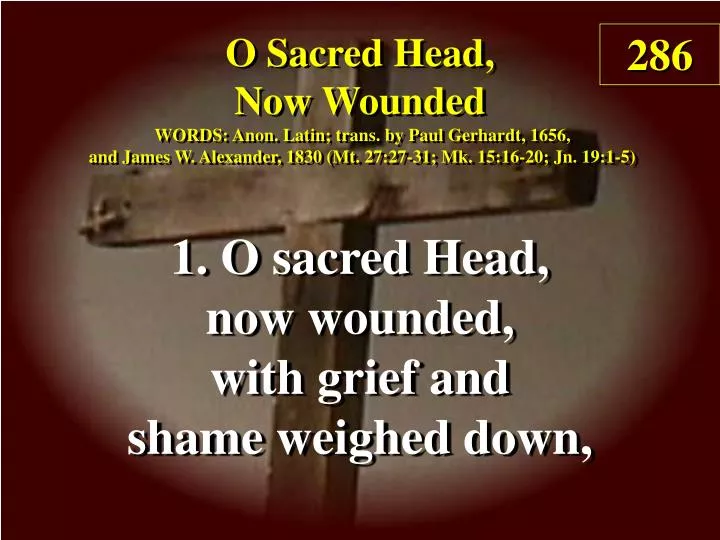 o sacred head now wounded verse 1