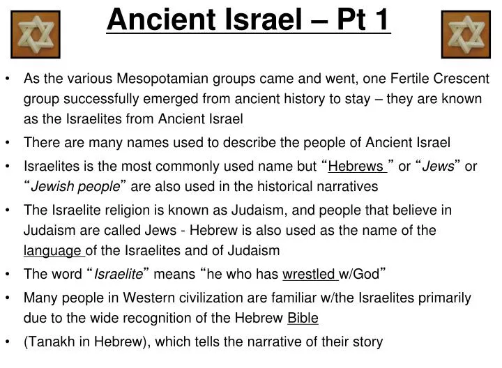 ancient israel pt 1