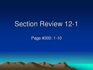 section review 12 1