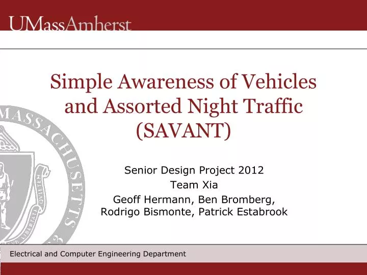 simple awareness of vehicles and assorted night traffic savant