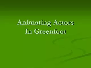Animating Actors In Greenfoot