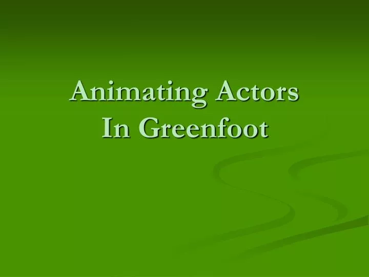 animating actors in greenfoot