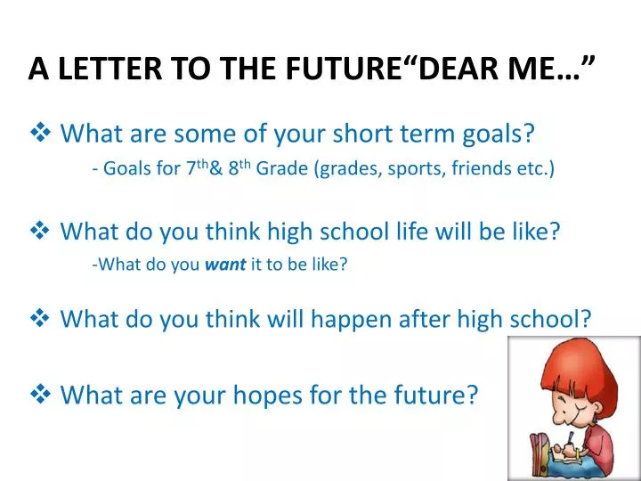 a letter to the future dear me
