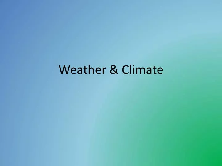 weather climate
