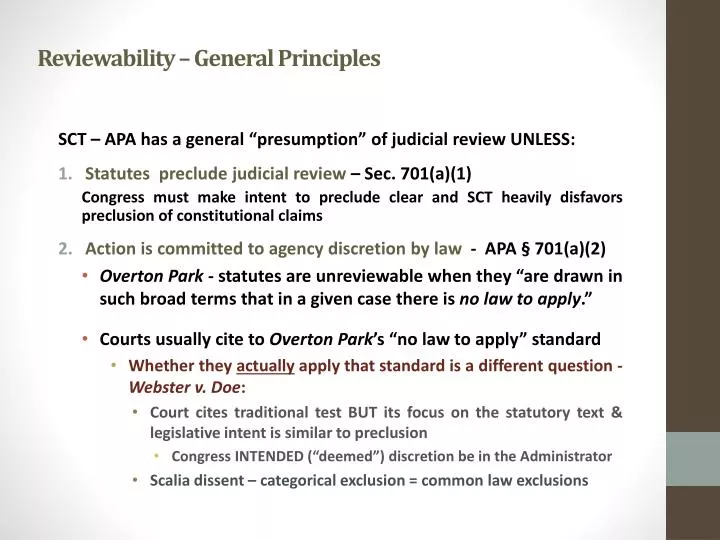 reviewability general principles
