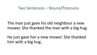 Two Sentences – Nouns/Pronouns