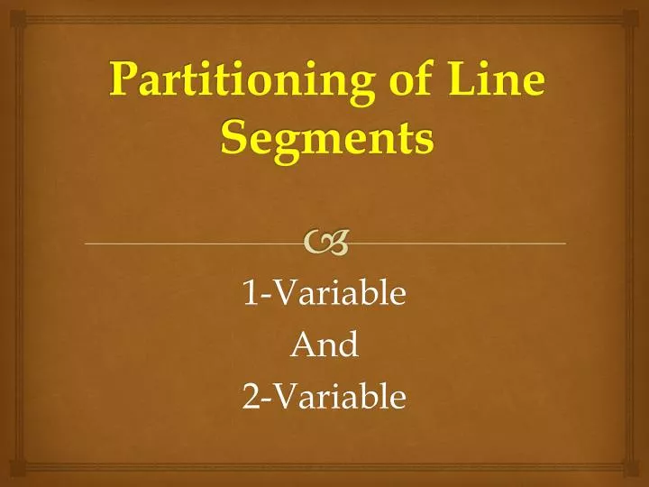 partitioning of line segments
