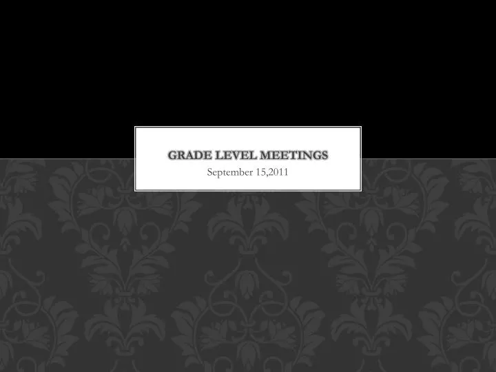 grade level meetings