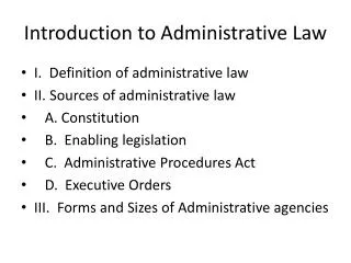 Introduction to Administrative Law