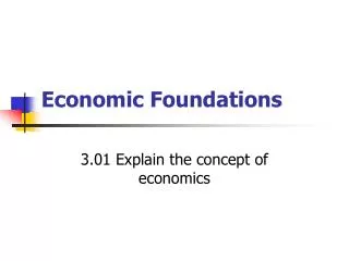 economic foundations