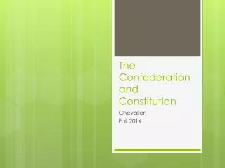 the confederation and constitution