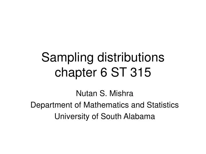 sampling distributions chapter 6 st 315