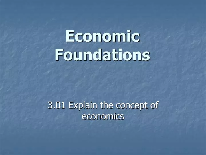 economic foundations