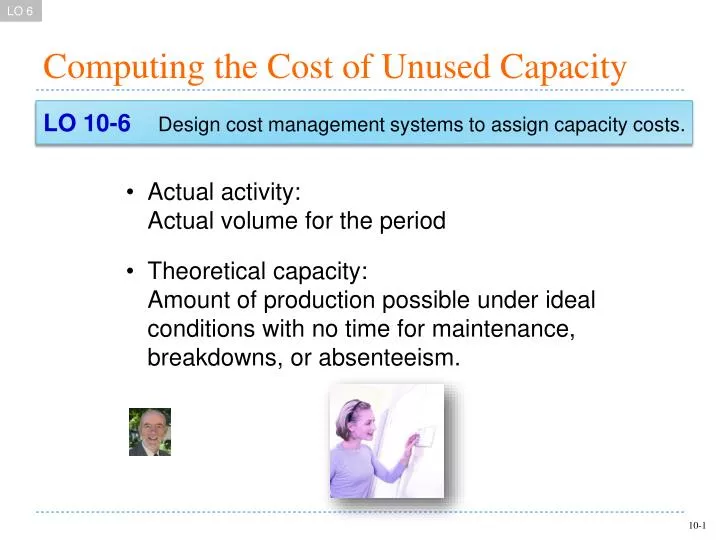 computing the cost of unused capacity