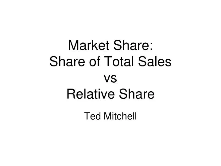 market share share of total sales vs relative share