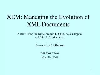 XEM: Managing the Evolution of XML Documents