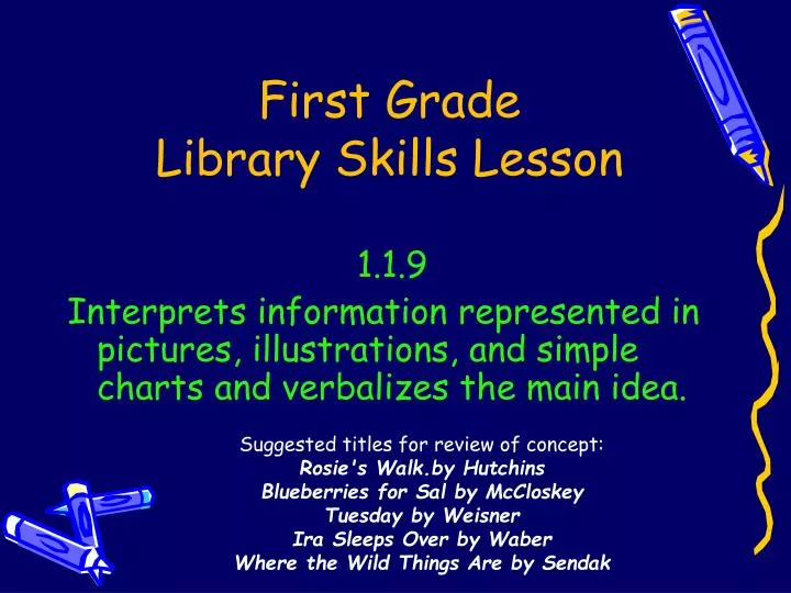 first grade library skills lesson