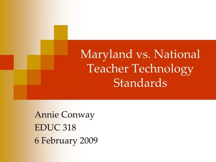 maryland vs national teacher technology standards