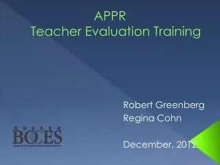 APPR Teacher Evaluation Training