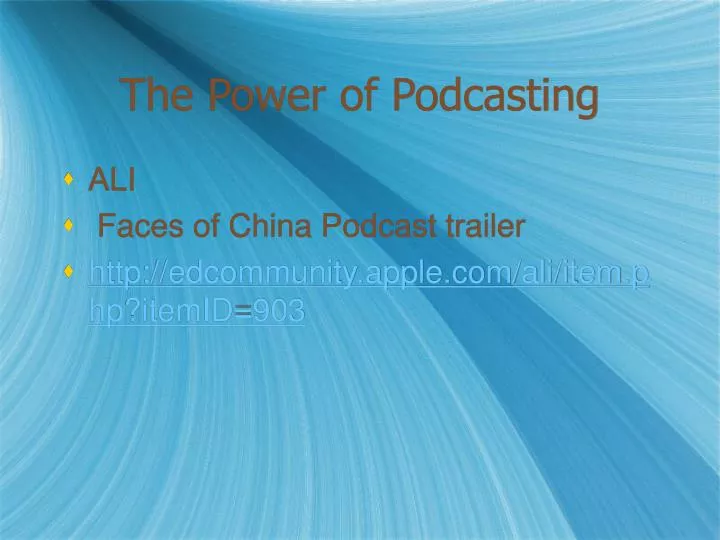 the power of podcasting