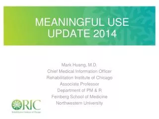 MeaningFUL USE UPDATE 2014