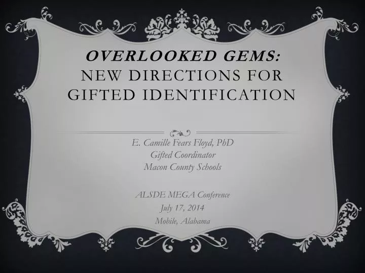 overlooked gems new directions for gifted identification