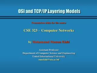 OSI and TCP/IP Layering Models