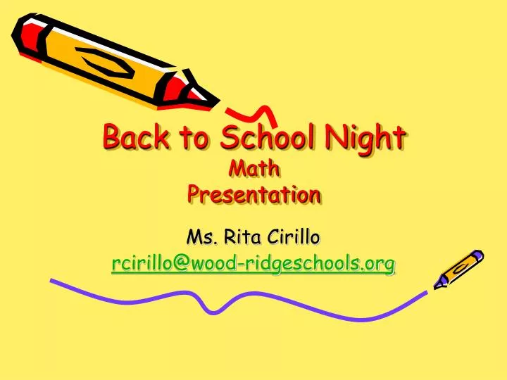 back to school night math presentation