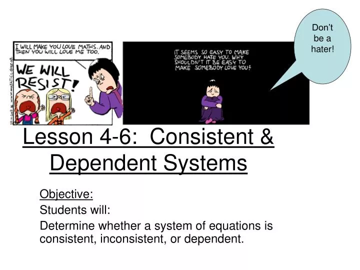 lesson 4 6 consistent dependent systems