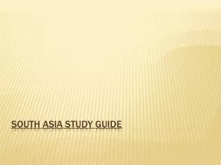 South Asia Study Guide