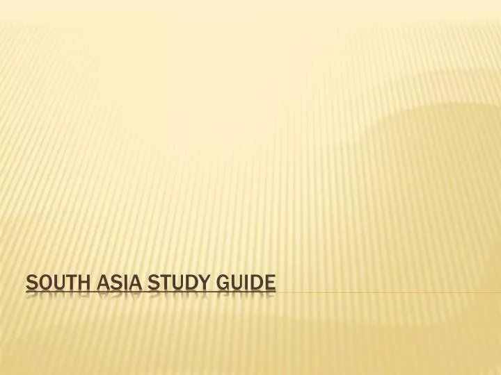 south asia study guide