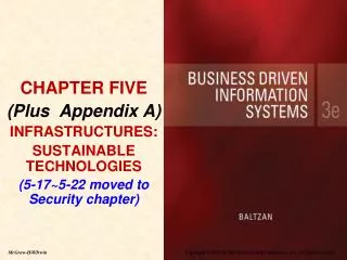 CHAPTER FIVE (Plus Appendix A) INFRASTRUCTURES: SUSTAINABLE TECHNOLOGIES