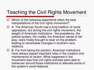 Teaching the Civil Rights Movement