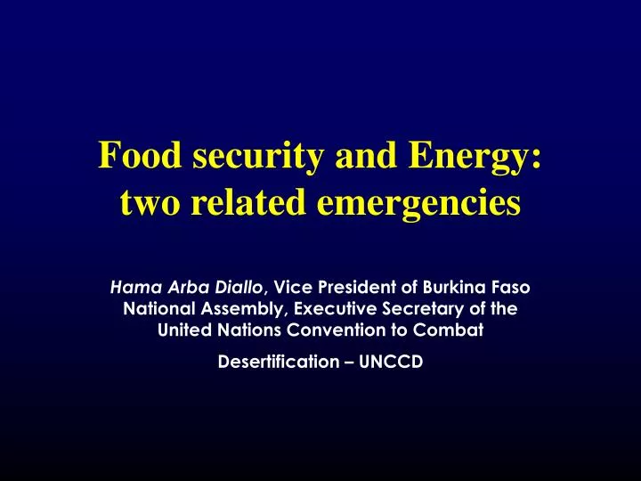 food security and energy two related emergencies