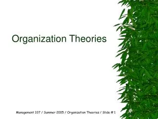 Organization Theories