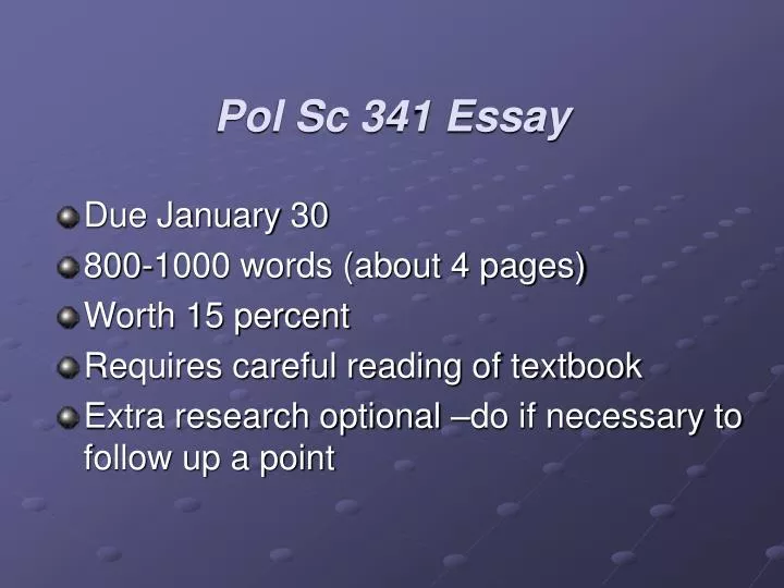 pol sc 341 essay