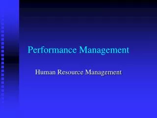 Performance Management