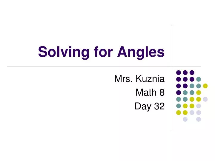 solving for angles