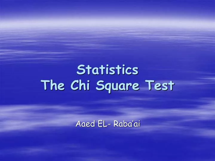 statistics the chi square test